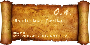 Oberleitner Apolka névjegykártya